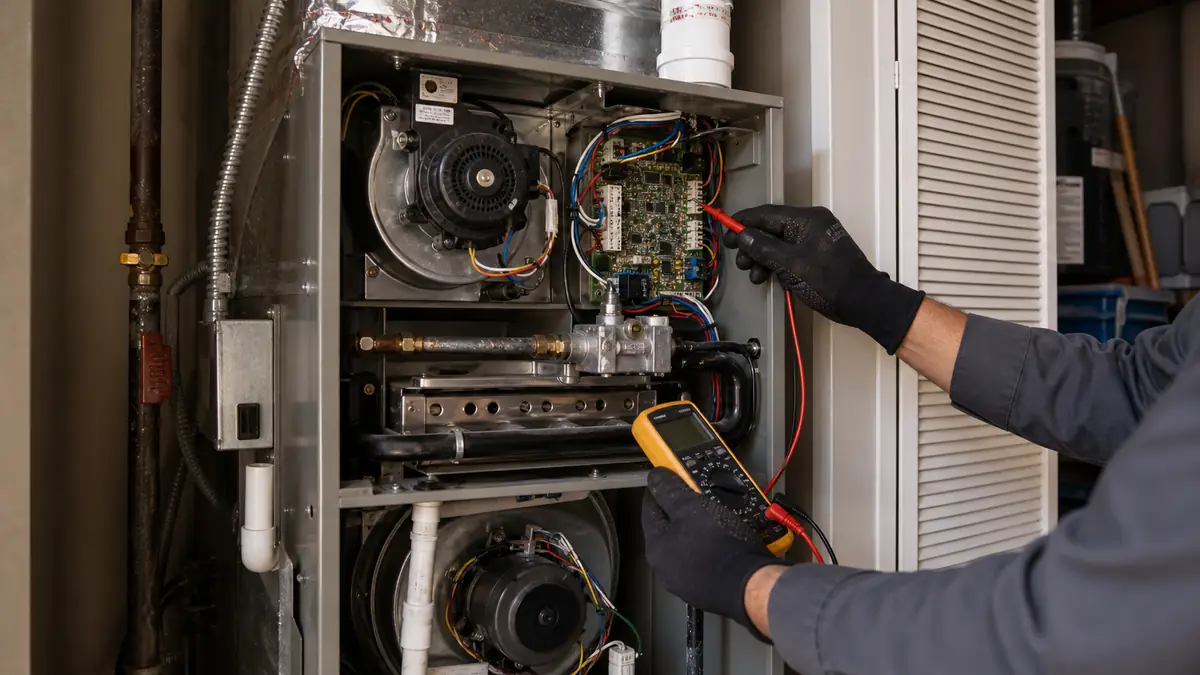 Trane furnace control board flash code being read in Santa Clarita, CA