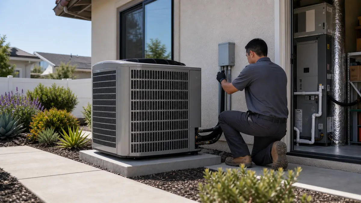 New Trane heat pump and air handler installed in a Santa Clarita home, CA