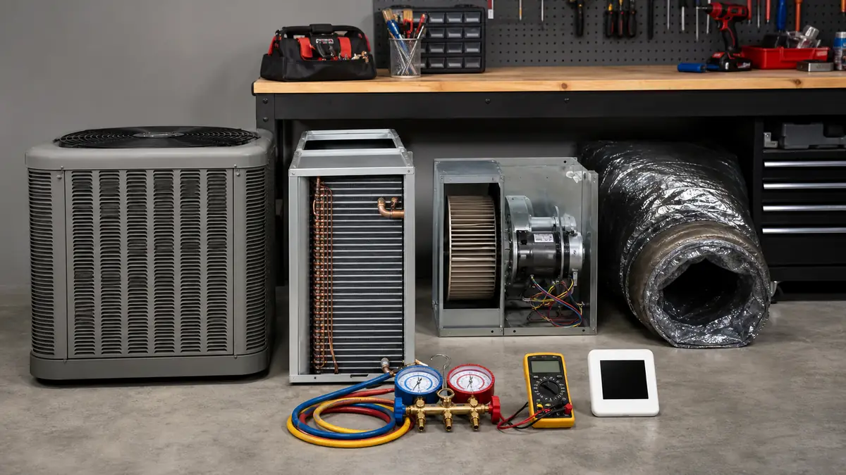Diagram of Trane HVAC services offered across Santa Clarita, CA